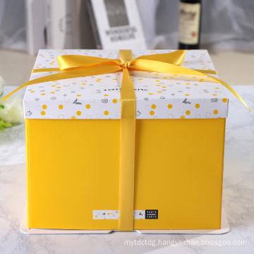 Printing Paper Cake Box with Ribbon